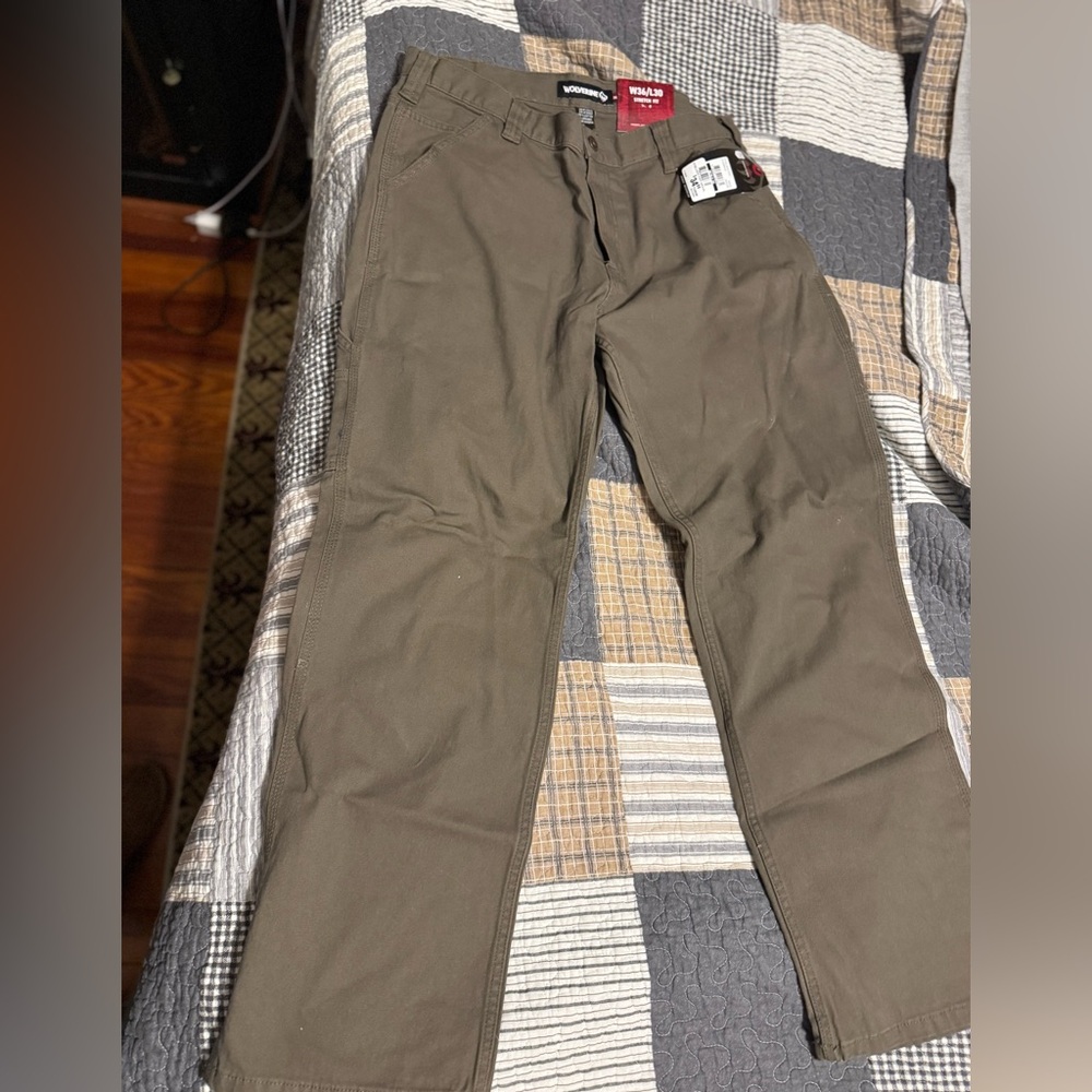 Men's Brown Pants wolverine new carpenter 36/30